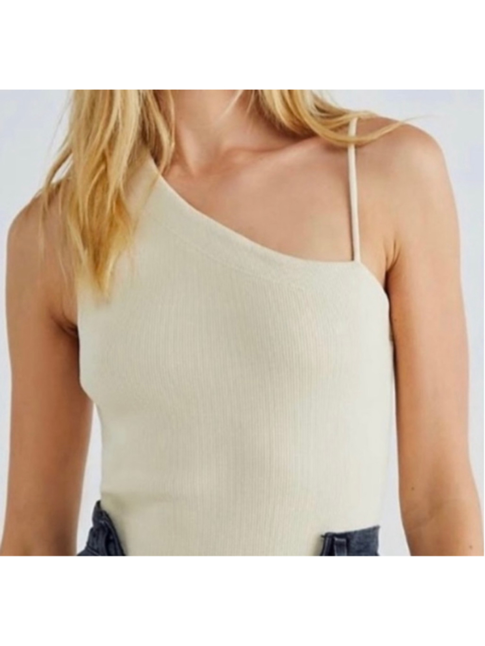 Women's We The Free One-Shoulder Tank Top Beige Size M